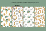 Cats and Plants Clipart and Patterns, an Animal Illustration by Anna Druzhkova (Thumbnail 12 of 23)