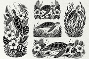Sea Turtle Tropical SVG Graphics, a Decorative Illustration by DENIDigitalArtSudio (Thumbnail 2 of 7)