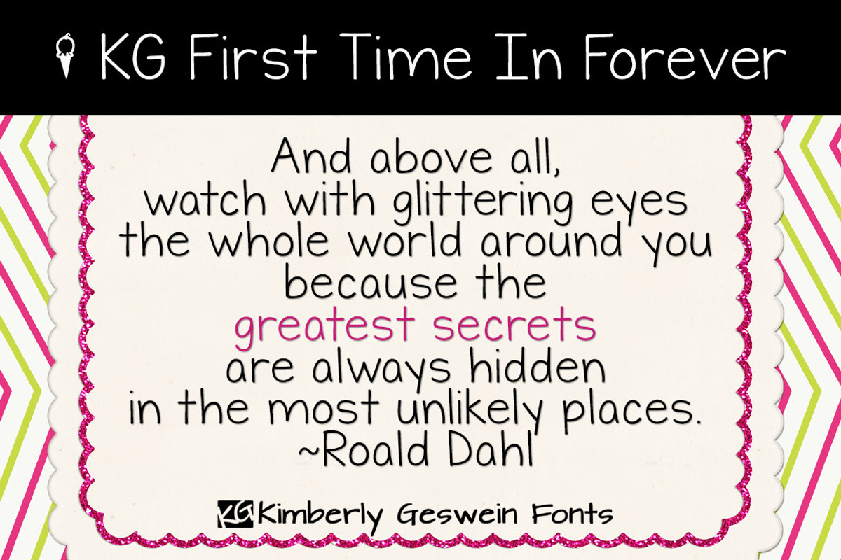 KG First Time In Forever Font