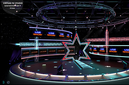 TV Studio Entertainment Set 4, a Scene 3D Model by akerStudio