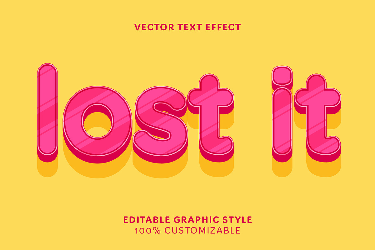 Pink Glossy Rounded Text Effect preview 3