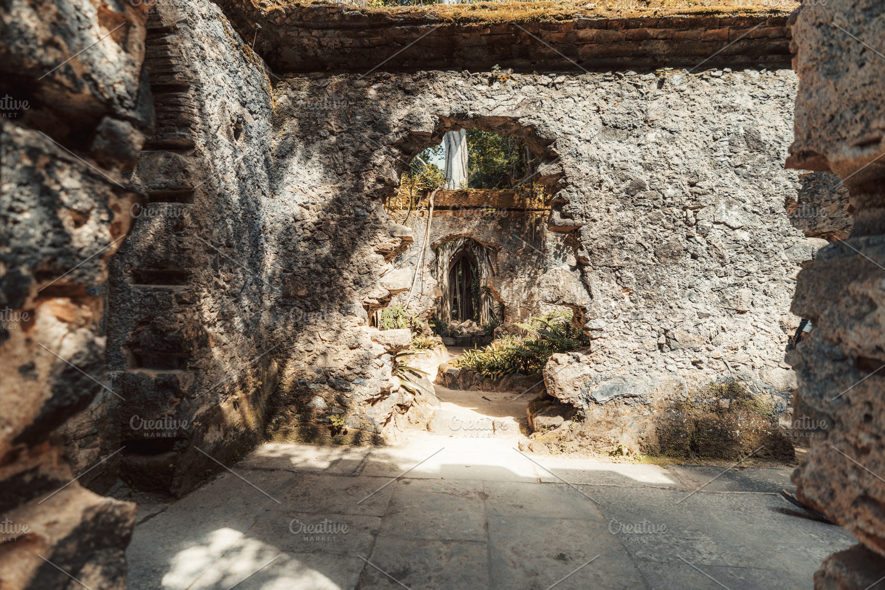 Ancient ruin with arched windows, an Architecture Photo by SkyNext