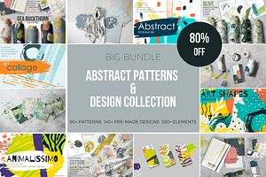 Big vector abstract patterns bundle