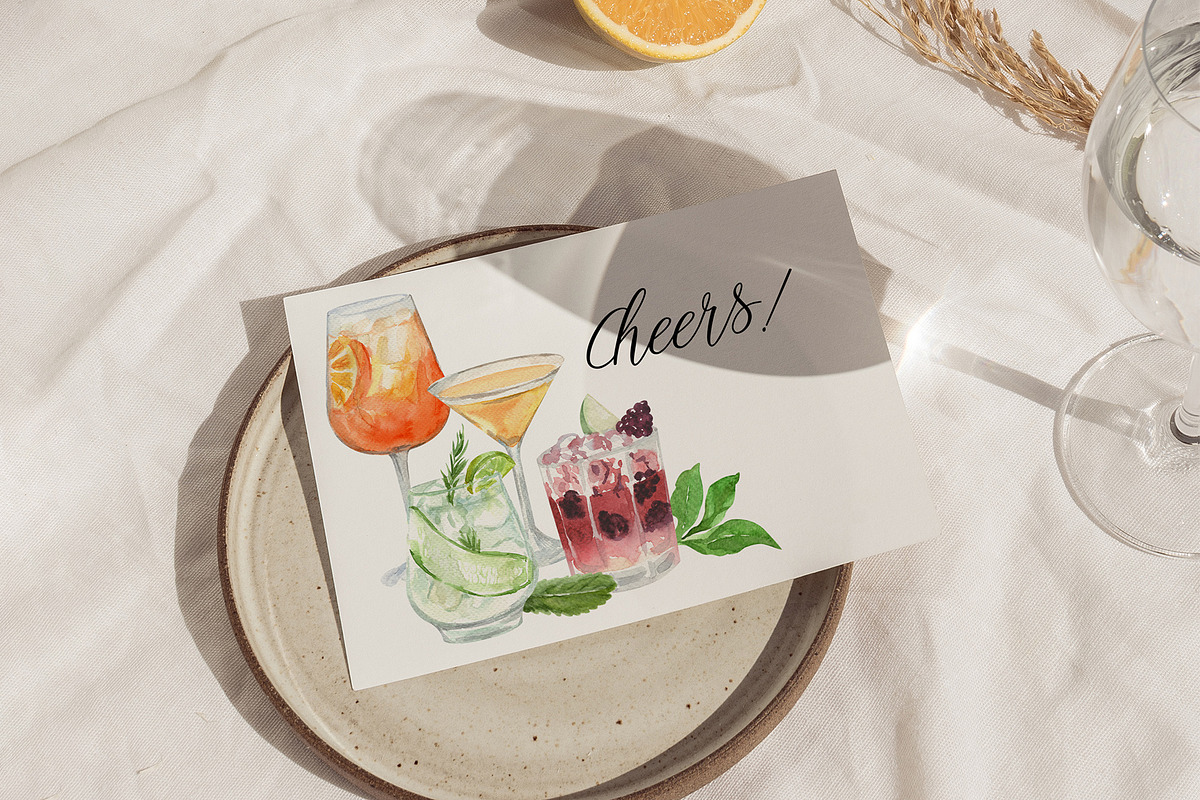 Fruity Summer Cocktails Watercolor, a Food Illustration by Catch the Dream Art (Photo 9 of 9)