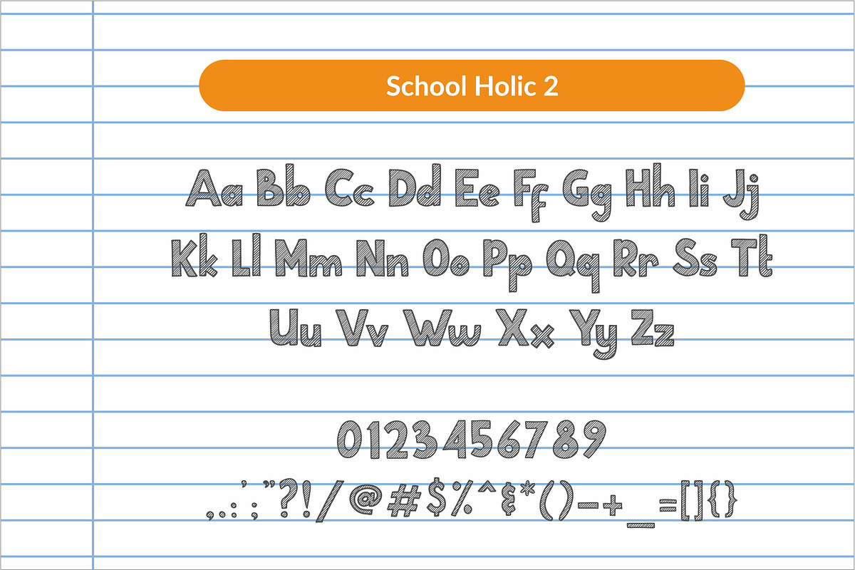 School Holic | 7 Font Styles + Bonus preview 4