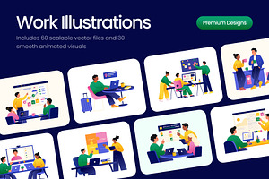 90 Work Flat Bundle, a Work Illustration by Prosymbols