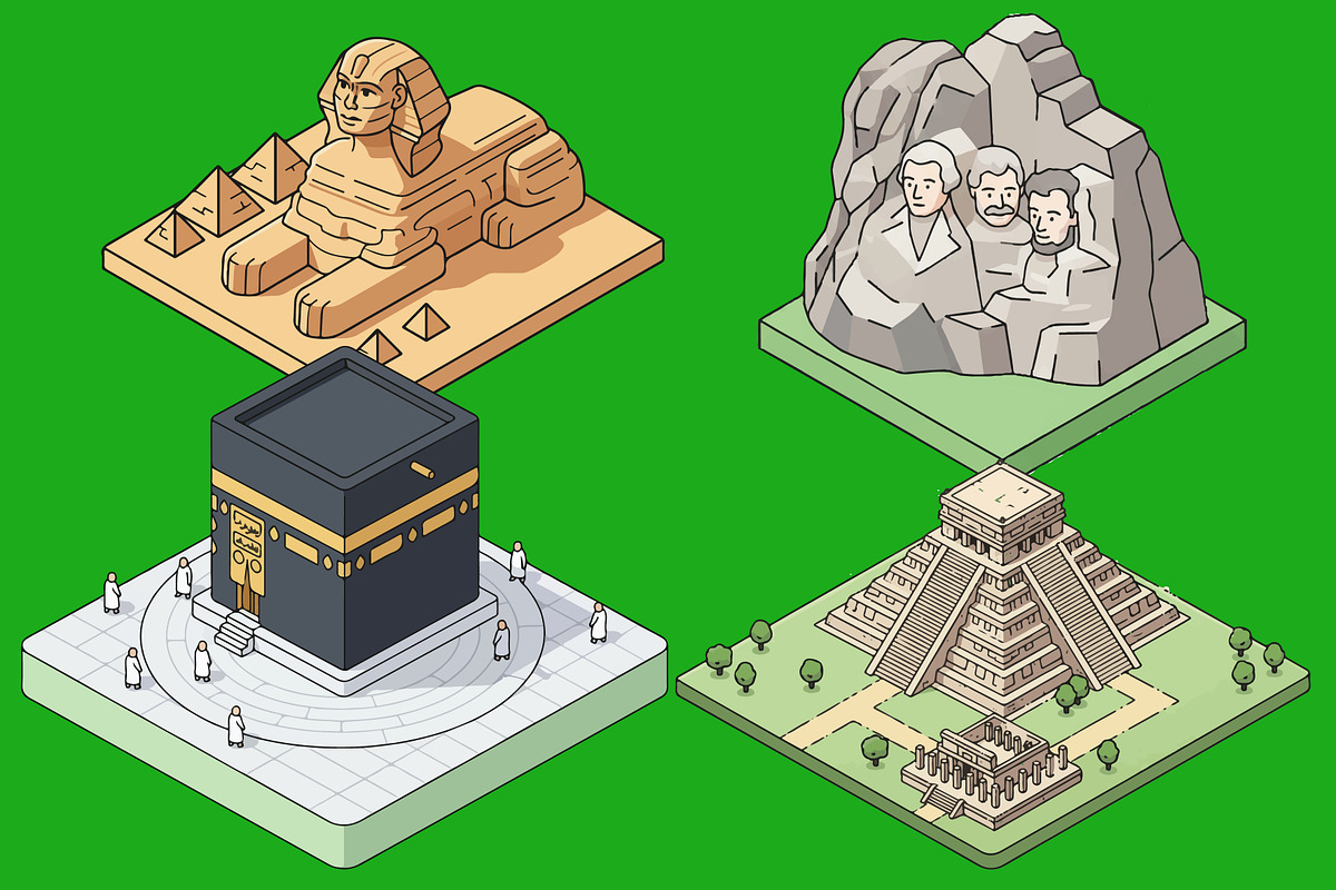 isometric  vector world land mark, an Object Illustration by Mongkees (Photo 2 of 7)