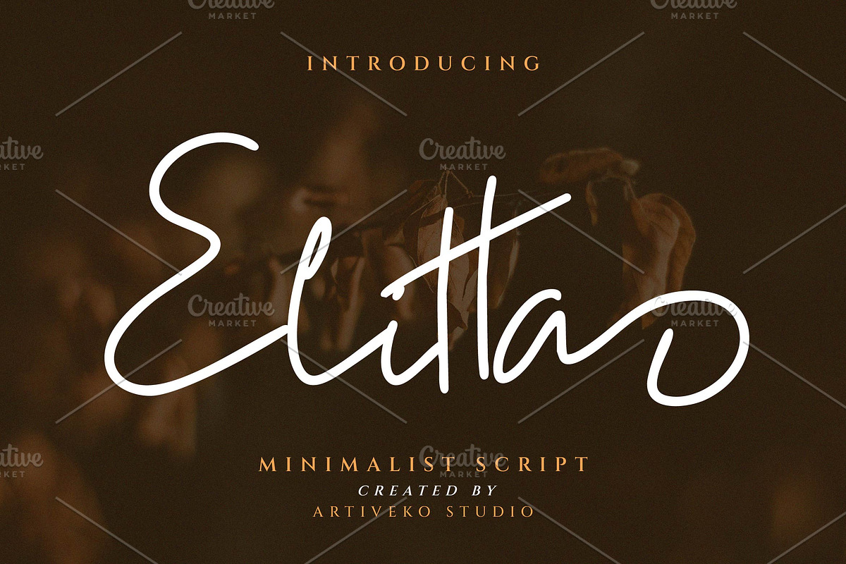 Elitta Minimalist Script Font, a Script Font by Artiveko (Photo 1 of 8)