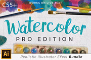 Watercolor Pro Effects Ai CS5+, a Plug-in Add-On by Drifter Studio (Thumbnail 1 of 4)