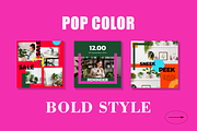 9 POP Bold Instagram Post Template, a Social Media Template by digitalsbydepi (Thumbnail 4 of 5)