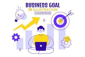 10 Business Goal Vector Illustration, a Finance Illustration by denayunebgt
