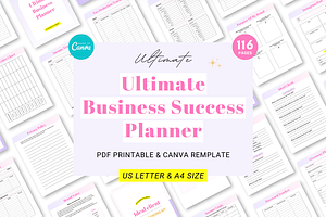 Small Business Planner Canva print, a Templates & Theme by Cate Creates