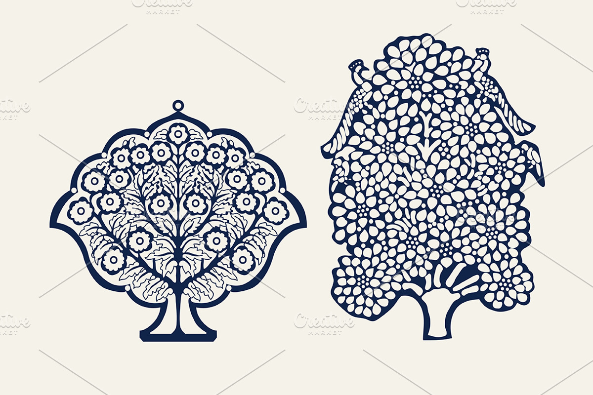 Blue Indian Block Print: Elements, a Pattern Graphic by StabuLaRasa illustration (Photo 2 of 5)