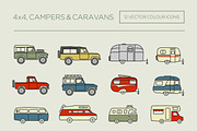 4x4, camper & caravan icons, an Outline Icon by the cabin supply co (Thumbnail 1 of 5)
