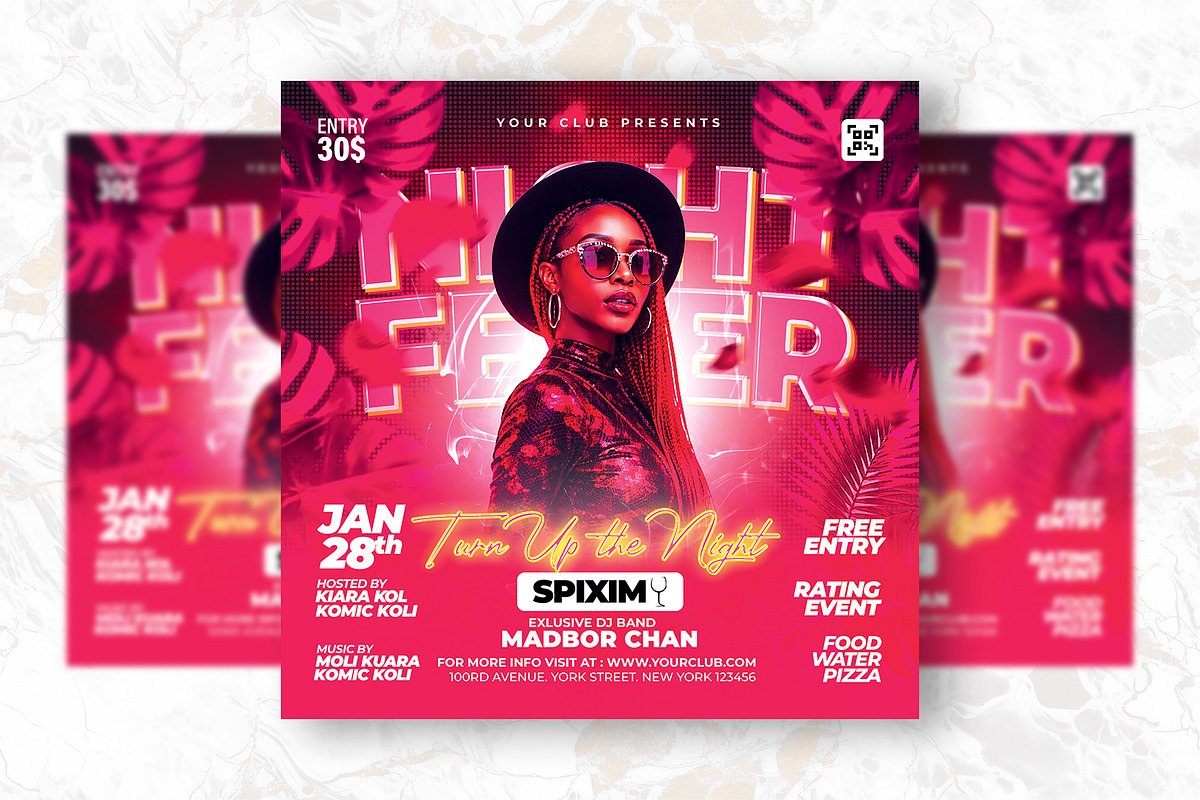 Night Fever Party Flyer Design, a Flyer Template by Shajib Shikder (Photo 2 of 2)
