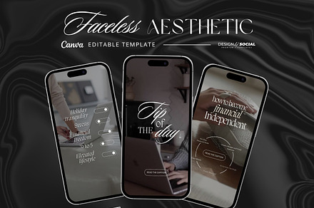 Aesthetic Faceless Video Templates, a Social Media Template by design4social