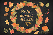 Fall Harvest Wreath Vectors, an Illustration by Amanda Ilkov (Thumbnail 2 of 4)