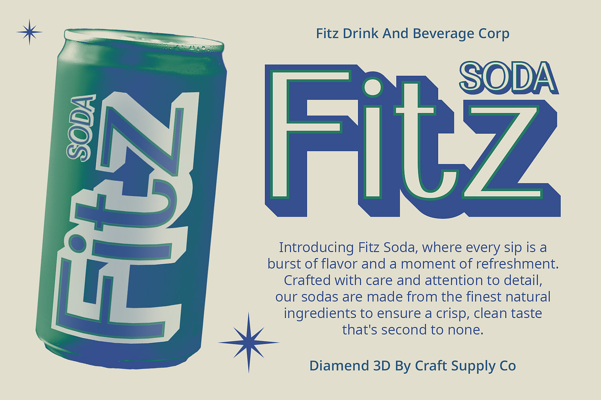 Diamend 3D, a Sans Serif Font by Craft Supply Co. (Photo 4 of 8)