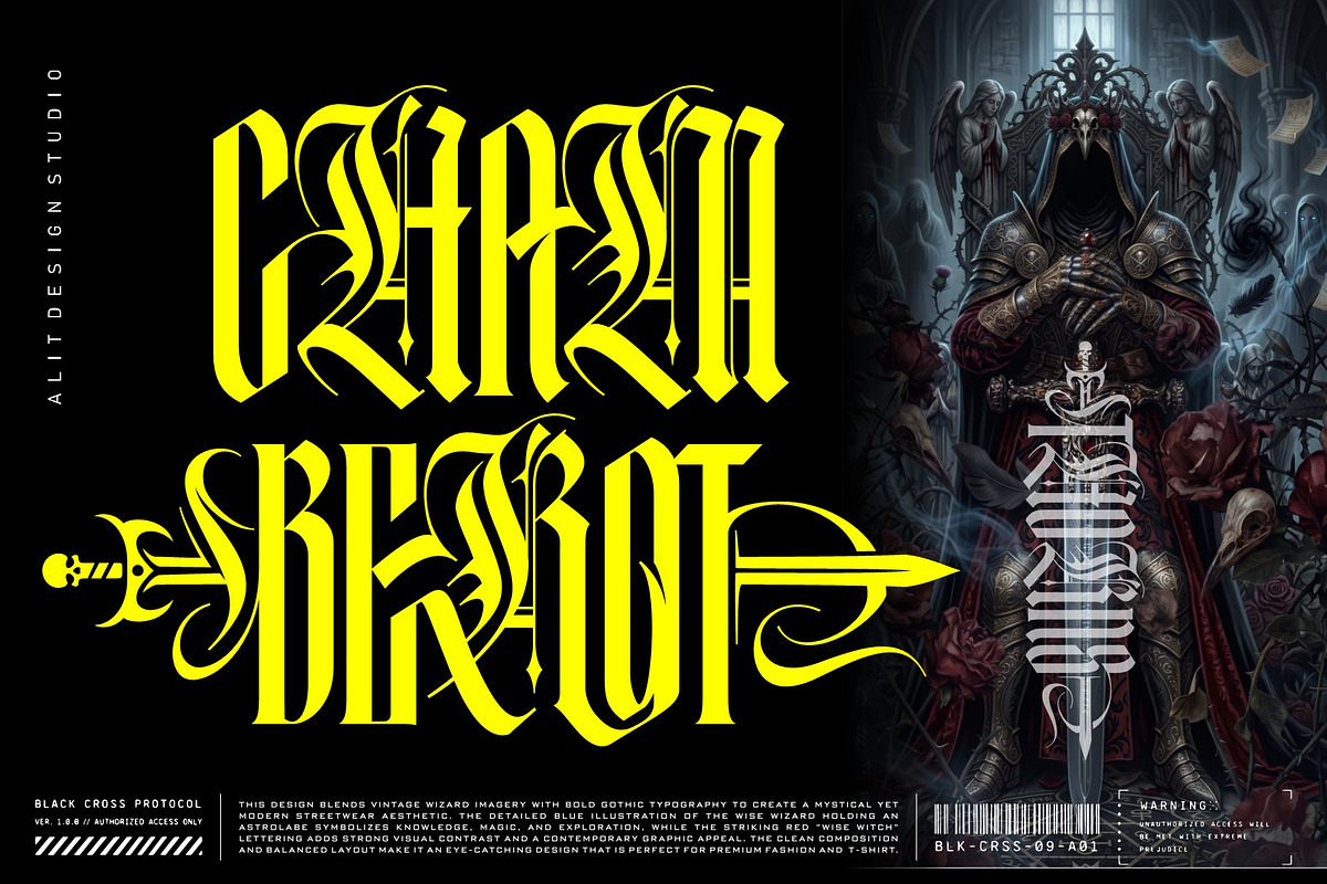 Mortal Blade Typeface, a Blackletter Font by alit design (Photo 16 of 20)
