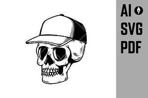 Illustration Of Skull In Baseball