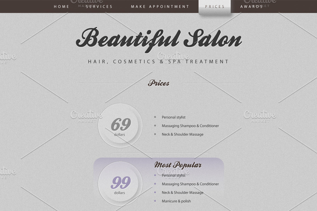 Beautiful Salon Website Template, a Websites & App Template by scottwills (Photo 4 of 5)
