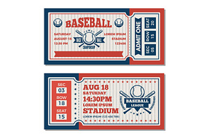 Tickets design template at baseball tournament, a Background Graphic by Onyx