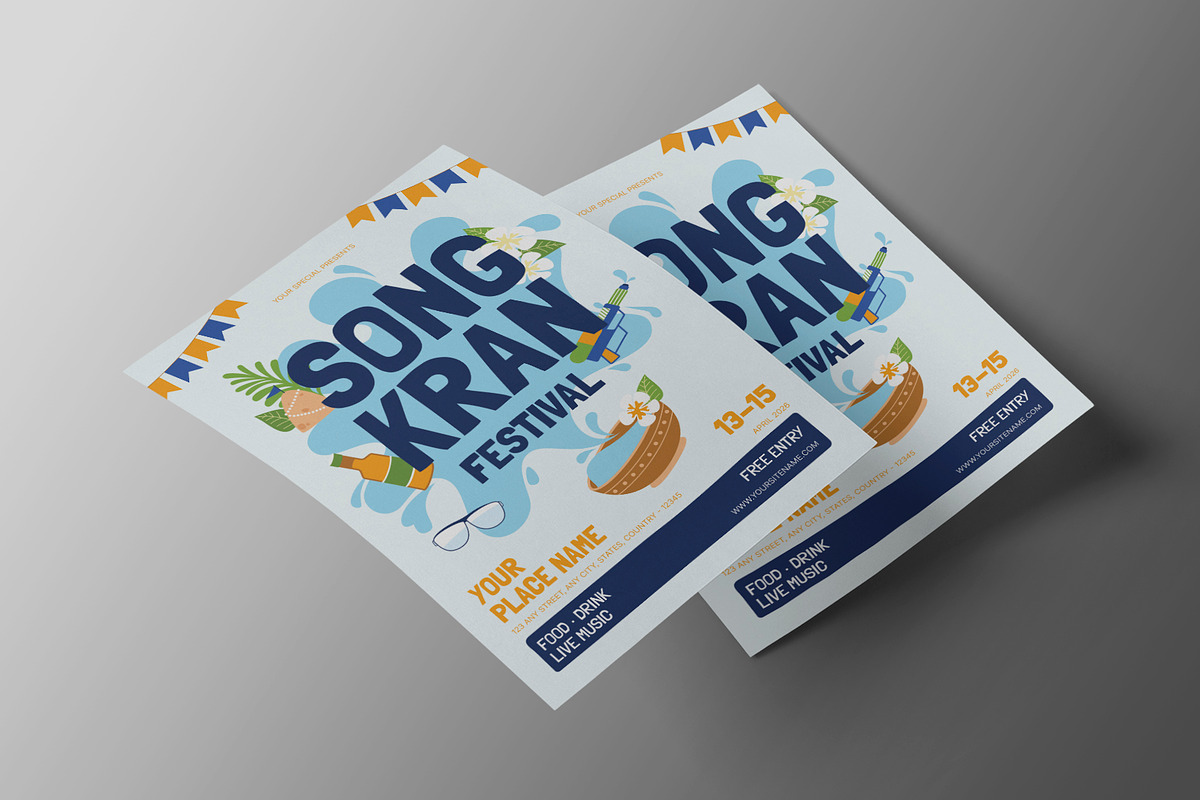 Songkran Festival Flyer, a Flyer Template by Neermana (Photo 3 of 4)