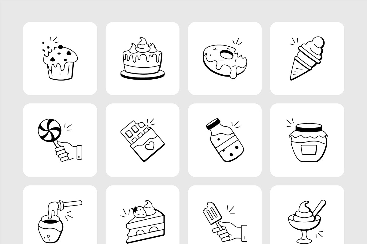 75 Dessert Doodles, an Outline Icon by Prosymbols (Photo 6 of 7)