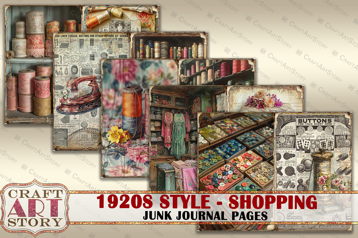 Fashion 1920s style sewing shopping, a Person Illustration by CraftArtStory (Photo 3 of 6)