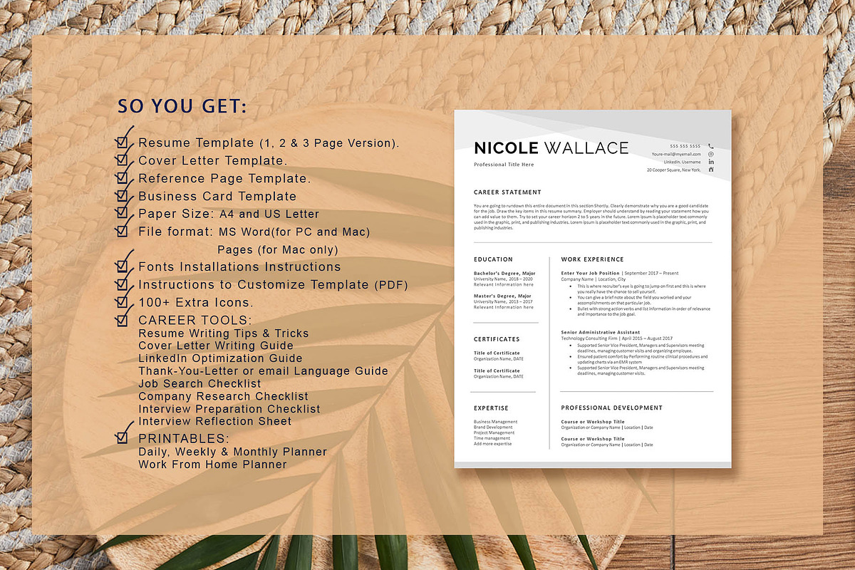 Modern Professional Resume Template, a Resume Template by VictoriousVita (Photo 7 of 8)