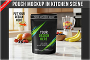 Pouch Mockup In Kitchen Scene PSD, a Product Mockup by Bruno's Shop (Thumbnail 1 of 4)