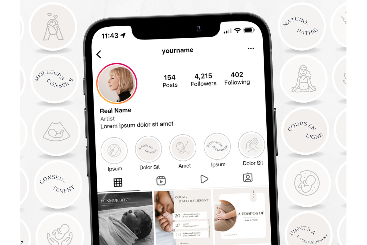 75 Doula Couvertures de Stories, a Social Media Template by PatternLab. (Photo 6 of 8)