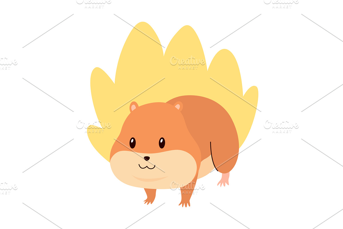 Cartoon hamster. Fluffy domestic pet, an Animal Illustration by the8monkey