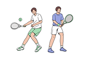 Tennis Player Illustration Pack, an Object Graphic by Sinando Studio (Thumbnail 2 of 5)