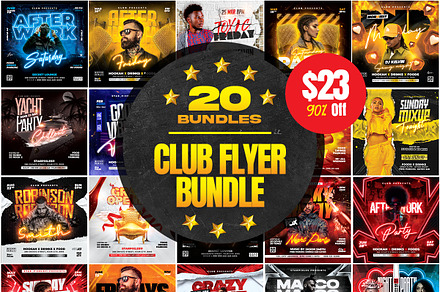 20 Night Club Party Flyer Bundle, a Flyer Template by FlyerPixles(SP11)