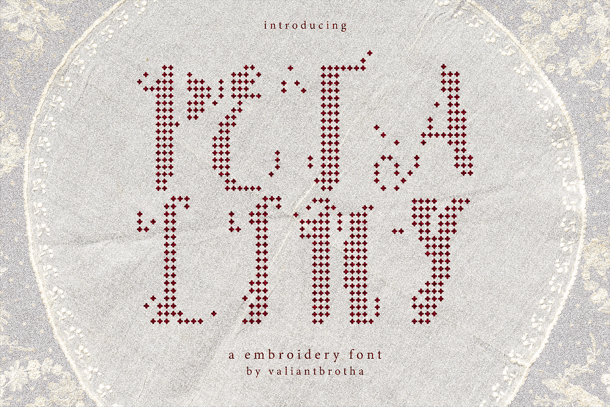 Petaliny | A Embroidery Font, a Handwritten Font by Berdansabersama (Photo 1 of 9)
