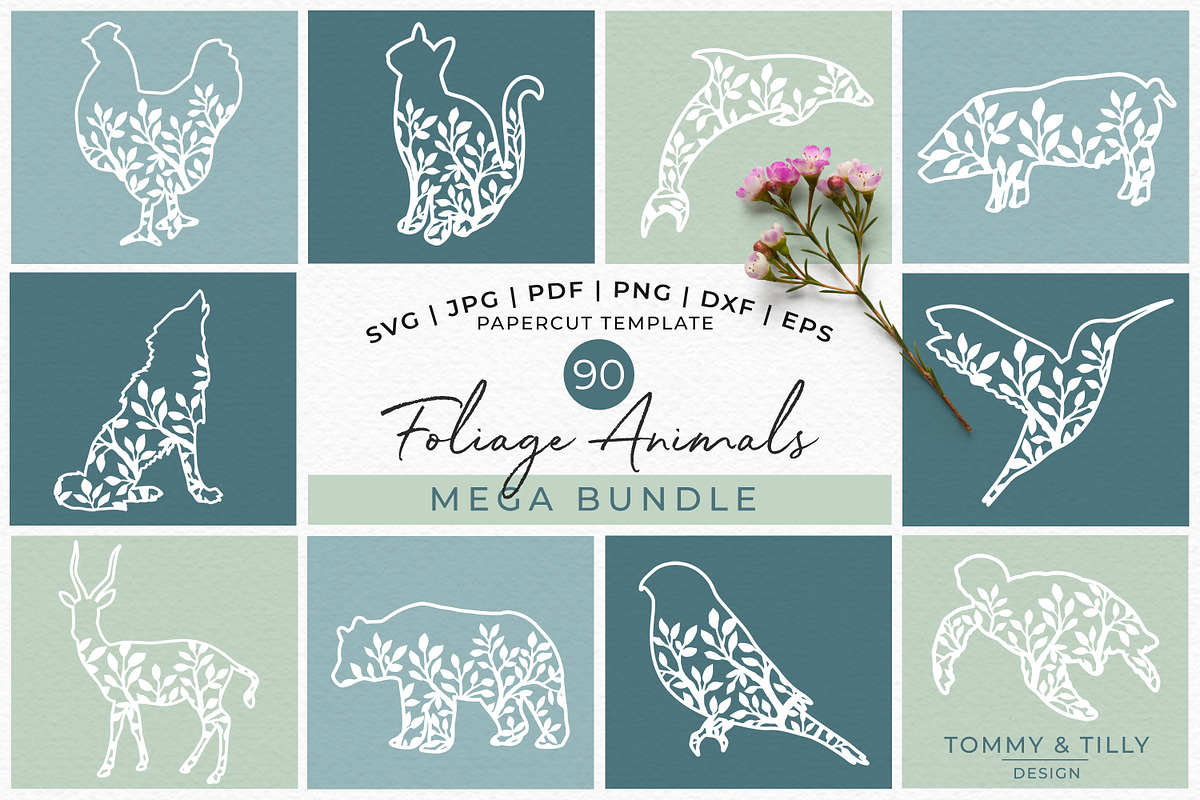 Foliage Animals Bundle - Overlay SVG, an Object Graphic by Tommy & Tilly Design (Photo 1 of 12)