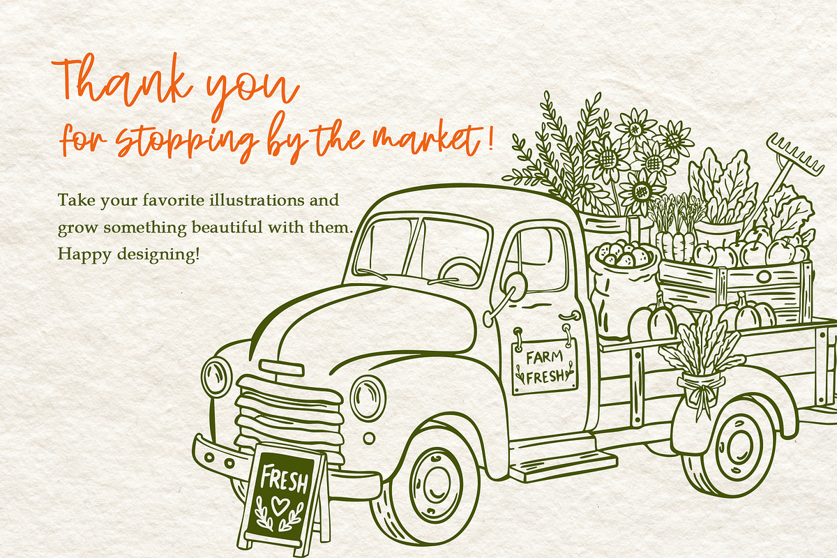 Farmers Market Clipart Naive Vector, a Food Illustration by SunnJaneArt (Photo 18 of 18)