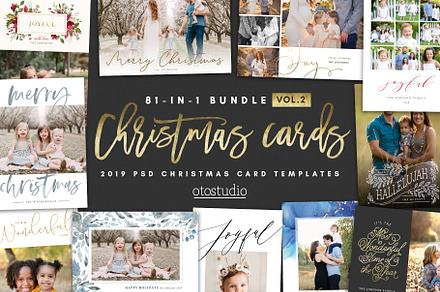 NEW 81-in-1 Christmas Cards Bundle, a Card Template by OtoStudio