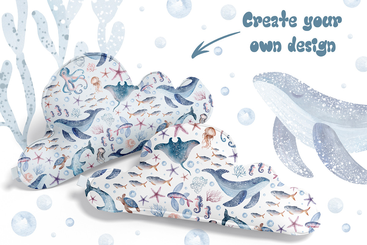 Ocean Animals Watercolor Clipart, an Animal Illustration by LenArt (Photo 6 of 16)