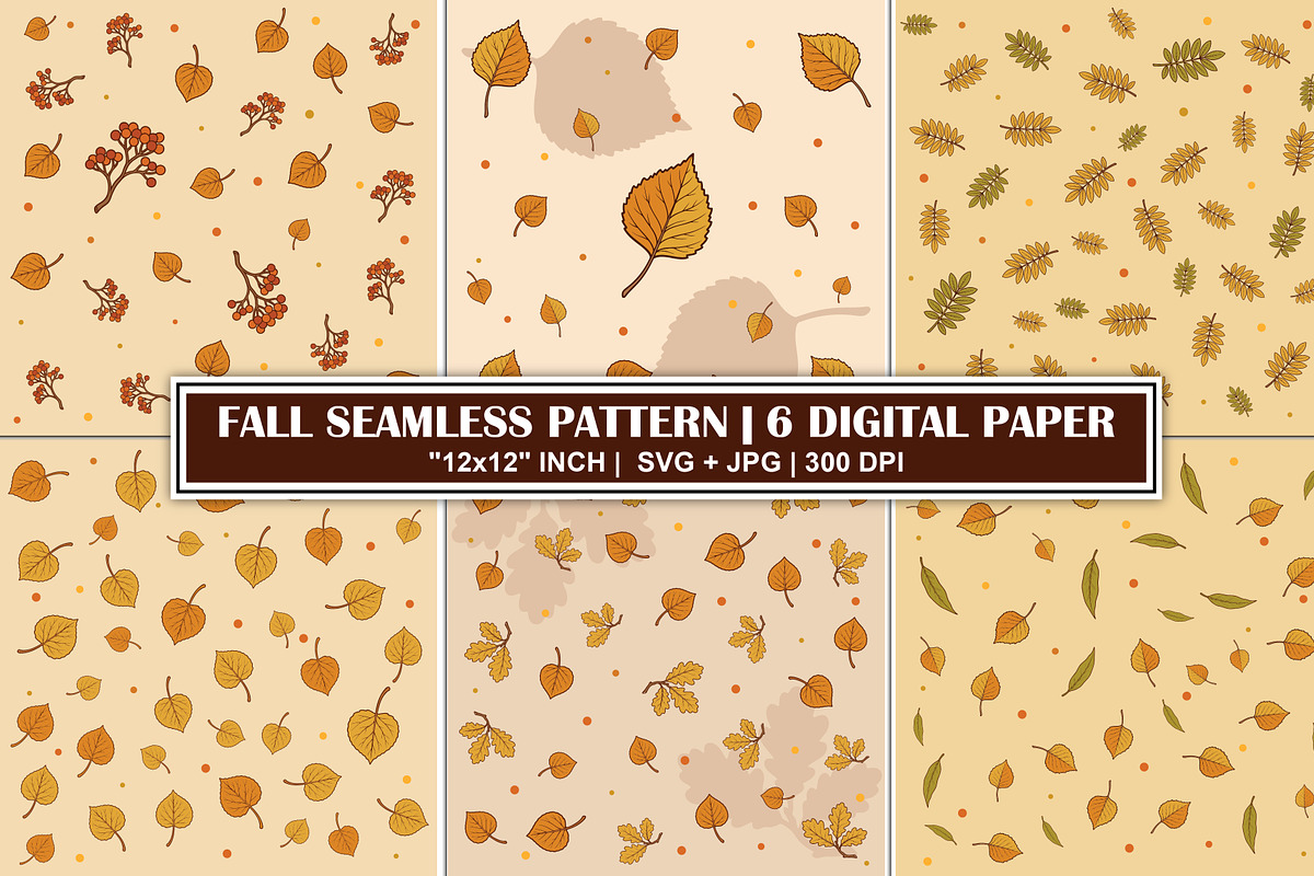 Autumn Fall Seamless Pattern Set, a Pattern Graphic by Gfx Expert Team (Photo 1 of 5)