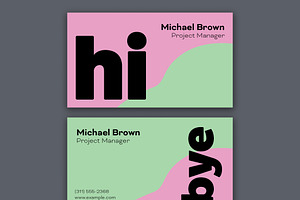 Pink And Green Business Card