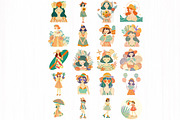 Summer Girl Clipart, a Person Illustration by DreamCafeArt (Thumbnail 3 of 7)