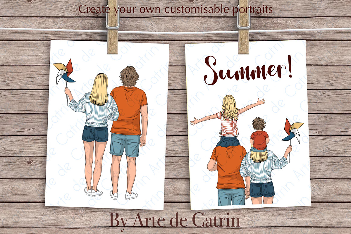 Summer Family Clipart, Beach Family, a Person Illustration by ArtedeCatrin (Photo 7 of 10)