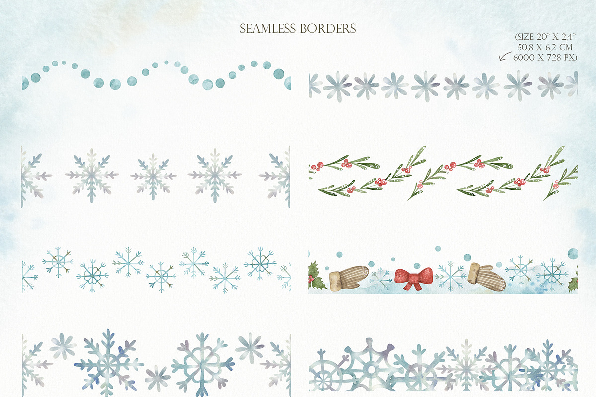 Watercolor festive winter clipart, an Illustration by OrangePeafowlArt (Photo 6 of 11)