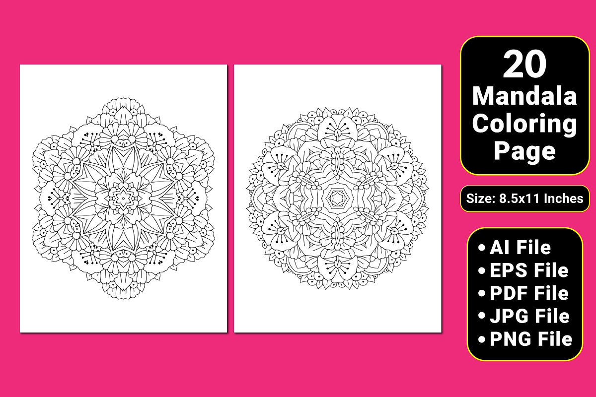 Mandala Coloring Book Pages, a Pattern Graphic by mirajeee (Photo 4 of 4)
