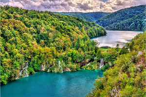 View of the plitvice lakes national stock photo containing croatia and lake, a Nature Photo by Leonid Andronov