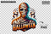 Happy Halloween Mummy Clipart PNG, a Seasonal Illustration by Creative Arslan (Thumbnail 3 of 3)