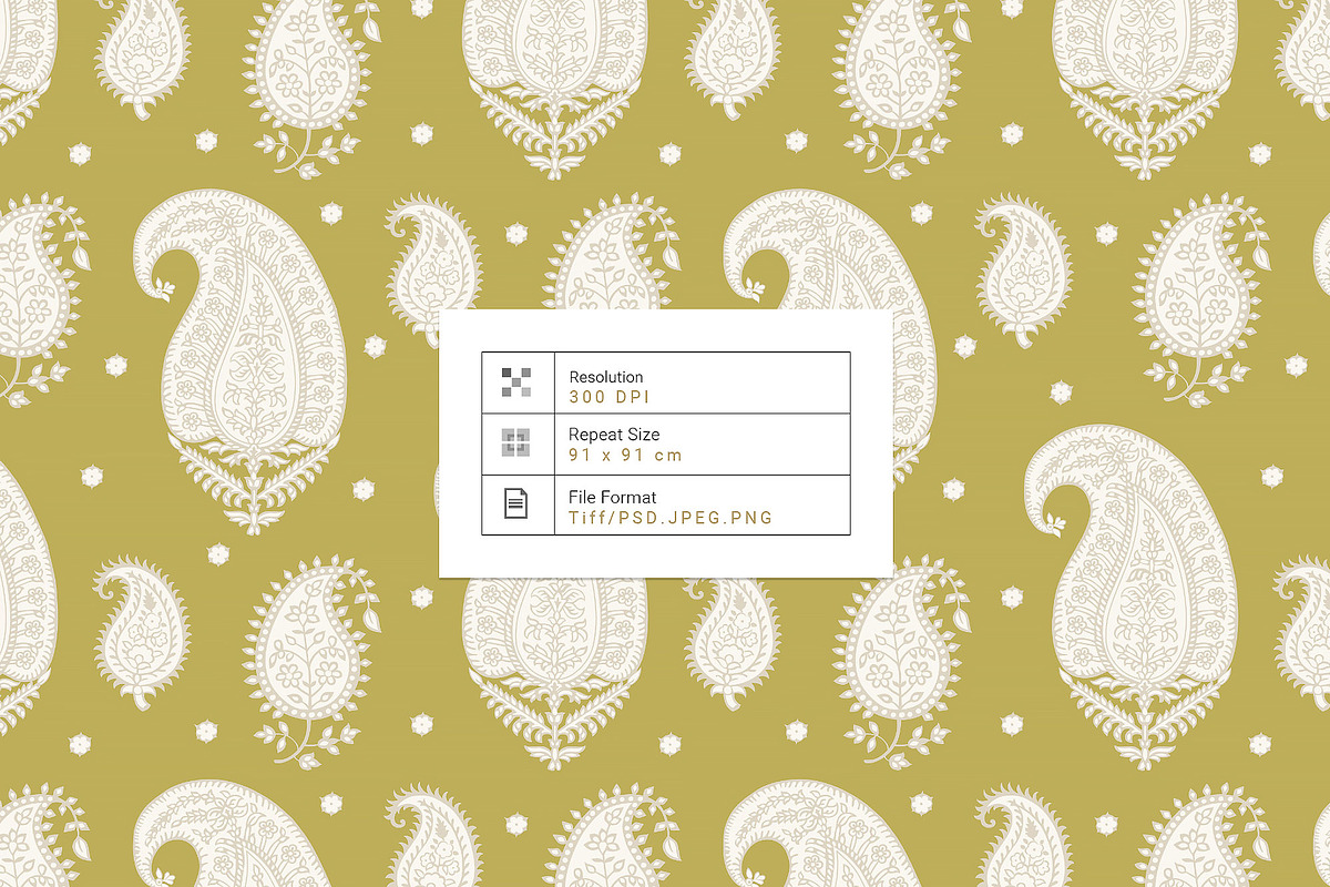 Vintage Block Prints Paisley & Motif, a Pattern Graphic by TSTUDIO (Photo 3 of 10)