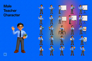 3D Male Teacher Character, an Object Graphic by Pengedar Seni
